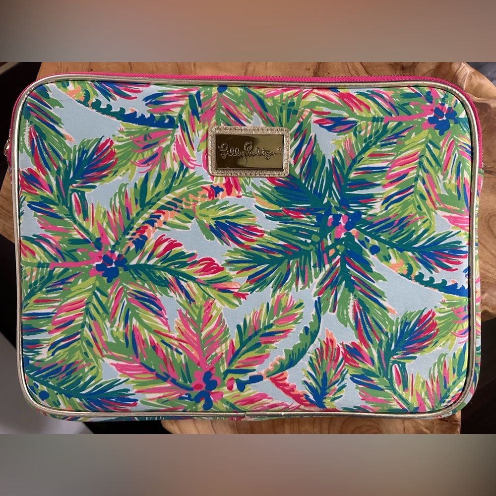 Lilly Pulitzer Multicolor Palm Leaf Pouch Laptop Case
